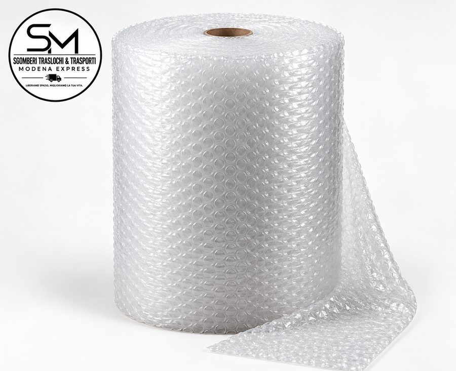 Rotolo di pluriboll da 100 metri, altezza 100 cm, con il logo SM Express